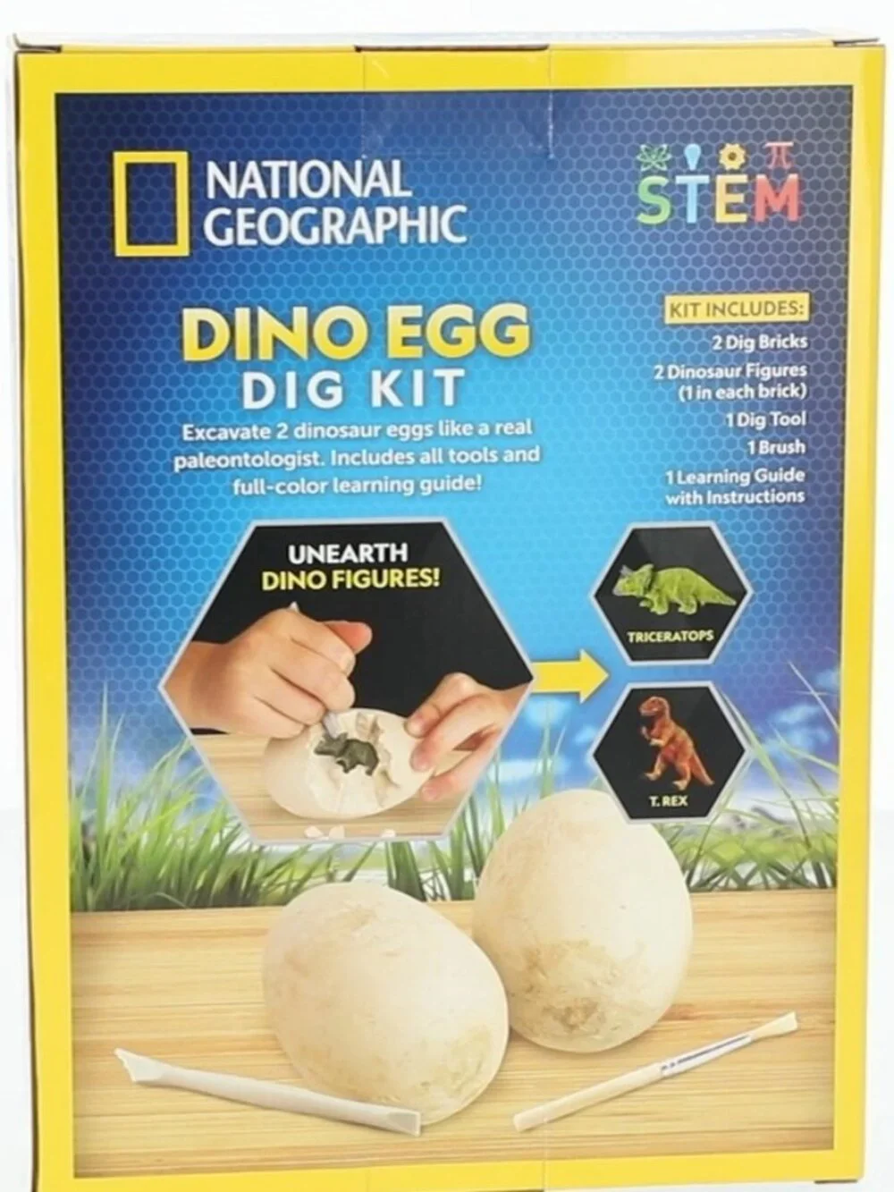 NATIONAL GEOGRAPHIC DINO EGG DIG KIT -EDUCATIONAL STEM SCIENCE EXCAVATION- NIB